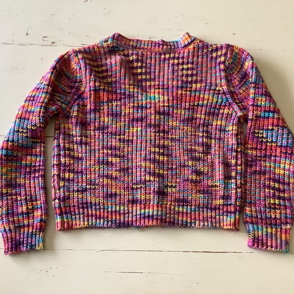 Michelle Mae Colorful Chunky Cropped Knit cardigan sweater XL - Picture 6 of 8